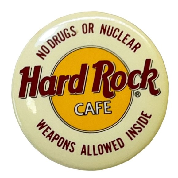 Hard Rock Cafe Vintage Fridge Magnet No Drugs or Nuclear Weapons Allowed Inside - Picture 1 of 5